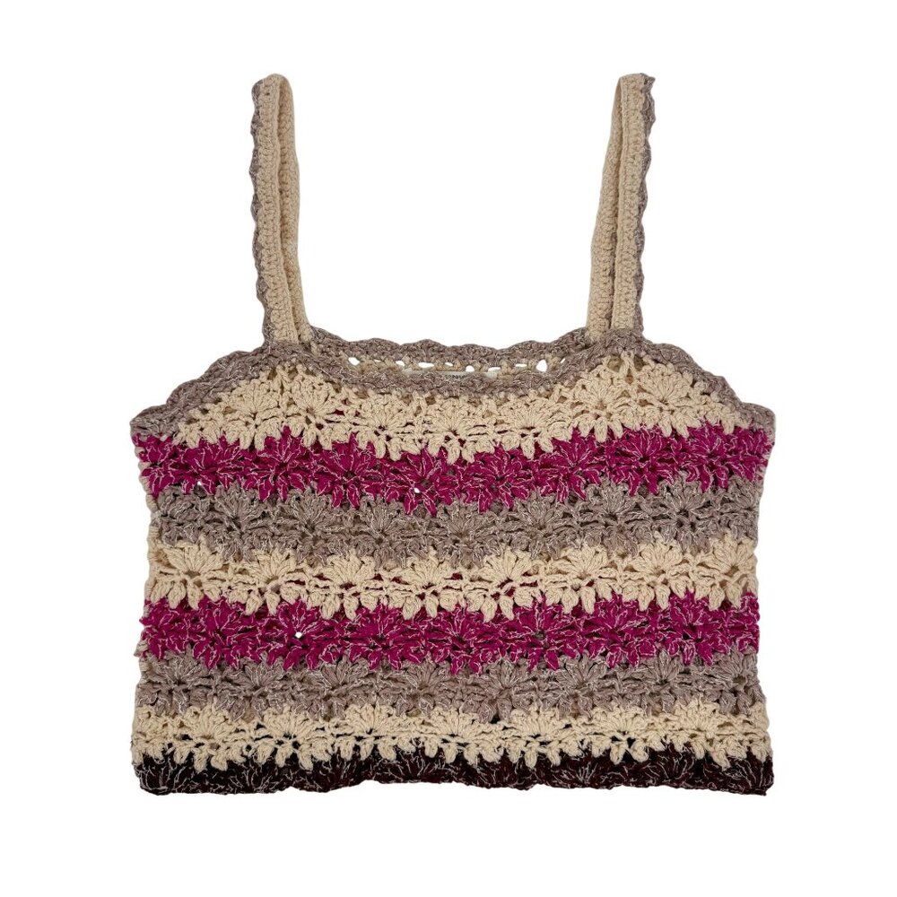 Anthropologie Crochet Neutral Tone Crop Top | Coastal Cowgirl Eclectic Grandpa - Picture 11 of 16